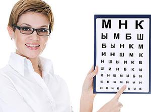 Проверка остроты зрения у окулиста